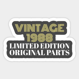 Vintage 1988 Limited Edition Original Parts Sticker